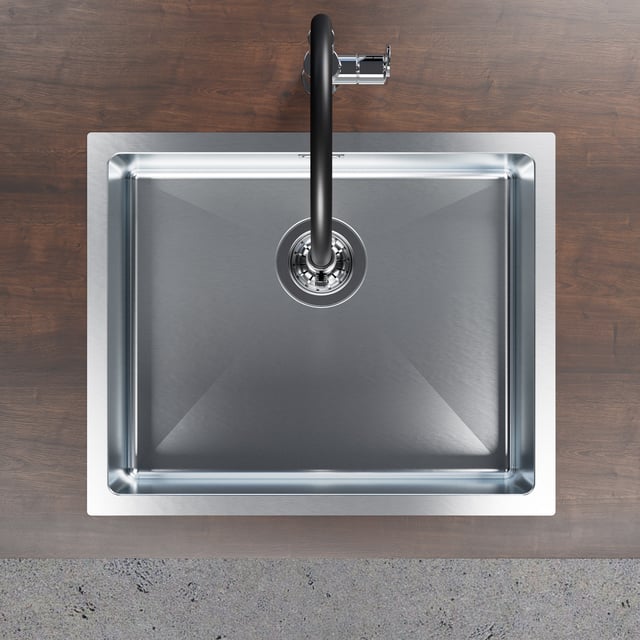 Plados SR5500 Küchenspüle Aus Edelstahl Satiniert - 1 Becken, Für Filotop-Einbau, Maße 550 X 510 Mm