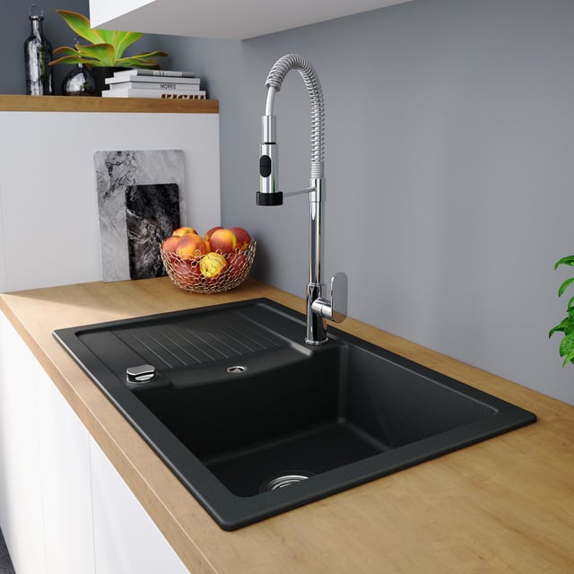 ROVATE Edelstahl-Spüle 55,9 Cm – Topmount Mit Schalldämpfendem Boden