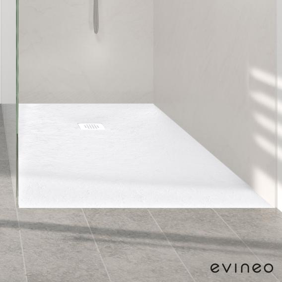 Evineo ineo Rechteck-Duschwanne Steinoptik weiß, mit rutschhemmender Oberfläche