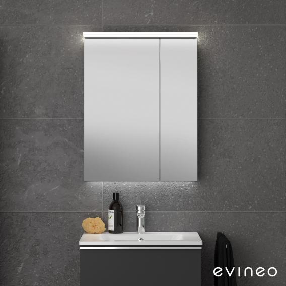Evineo ineo7 Spiegelschrank mit Beleuchtung und 2 Türen