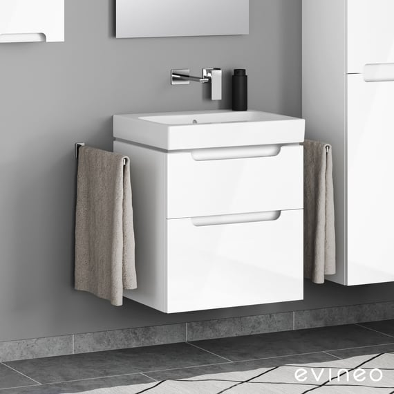 Geberit iCon Waschtisch, evineo ineo5 Unterschrank B: 60 cm, 2 