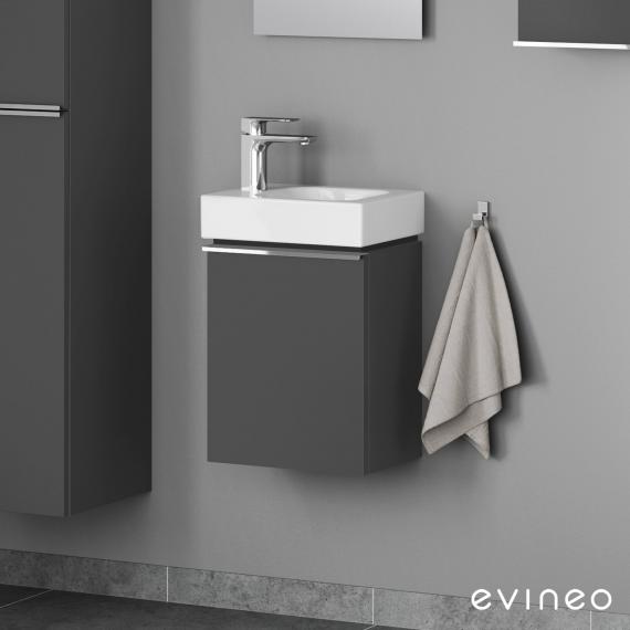 evineo ineo4 Unterschrank BE0216AN B: iCon Geberit Tür 37 Handwaschbecken, mit rechts, REUTER für | cm, anthrazit Griff, 1 - matt Unterschrank