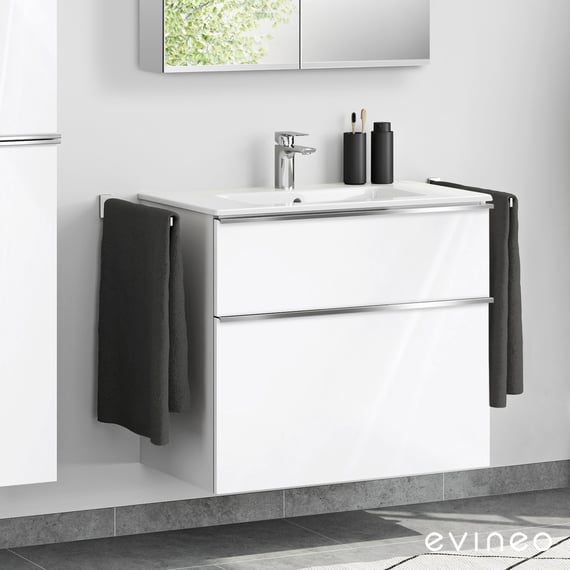 Duravit ME by Starck Waschtisch, evineo ineo4 Unterschrank B: 83 