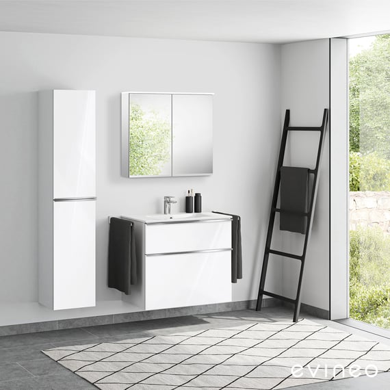 Duravit ME by Starck Waschtisch, evineo ineo4 Unterschrank B: 83 