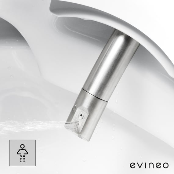evineo ineo3 softcube Komplett-SET Dusch-WC mit neeos Vorwandelement,  Betätigungsplatte mit eckiger Betätigung in weiß, WC in weiß -  BE0602WH+16603WH#SET