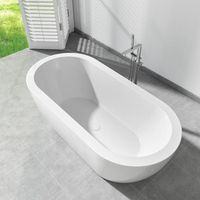 evineo ineo2 Freistehende Badewanne für individuelle Ab- und Überlaufsysteme L: 150 B: 75 cm weiß