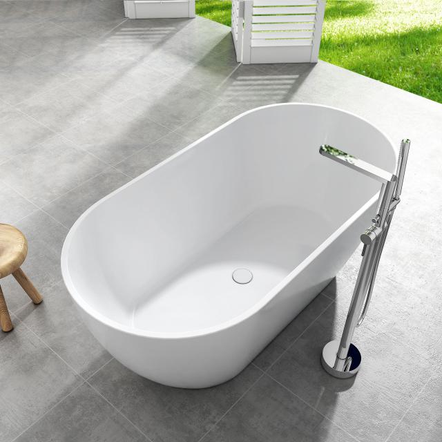 evineo ineo4 Freistehende Badewanne für individuelle Ab- und Überlaufsysteme L: 150 B: 75 cm weiß