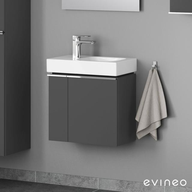 evineo ineo4 Handwaschbeckenunterschrank mit 2 Türen, mit Griff anthrazit matt