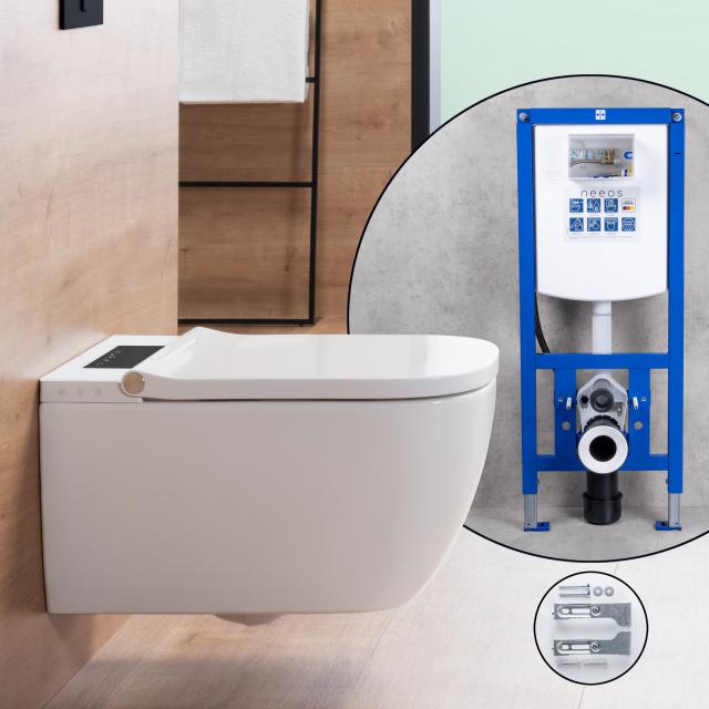 evineo ineo4 & ineo5 Wand-Dusch-WC softcube mit Sitzheizung, neeos VWTB WC-Vorwandelement,  Montage-& Anschlusszubehör