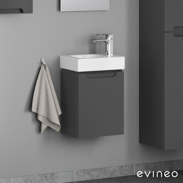 evineo ineo5 Handwaschbeckenunterschrank mit 1 Tür, mit Griffmulde anthrazit matt