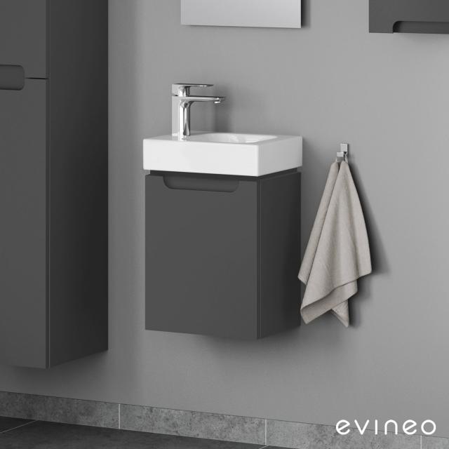 evineo ineo5 Handwaschbeckenunterschrank mit 1 Tür, mit Griffmulde anthrazit matt