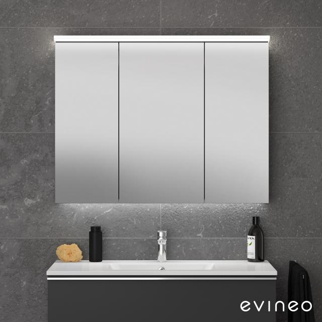 Evineo ineo7 Spiegelschrank mit LED-Beleuchtung mit 3 Türen