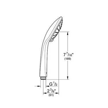 Grohe Euphoria hand shower, 2 spray modes with EcoJoy, chrome ...