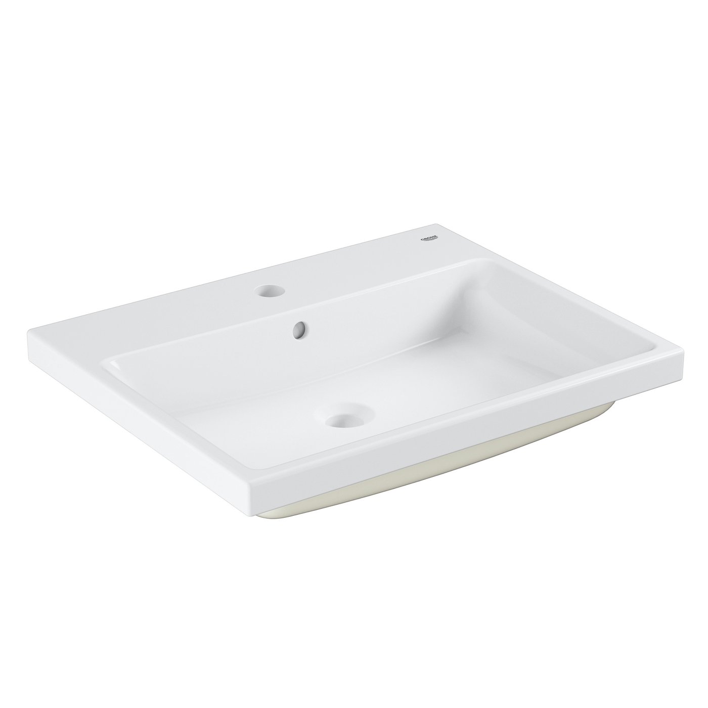 Grohe Cube Ceramic drop-in basin with PureGuard hygiene coating, white ...