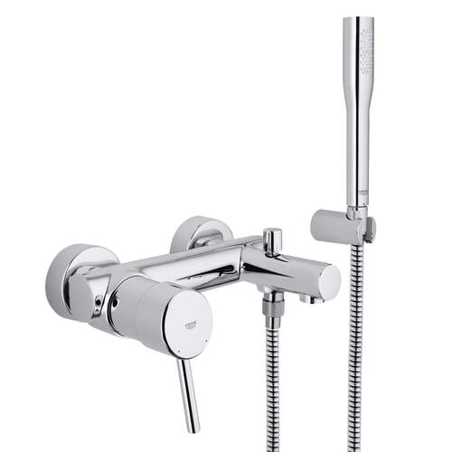 Grohe Concetto Einhand-Wannenbatterie mit Brausegarnitur, DN15, Wandmontage - 32212001 | REUTER