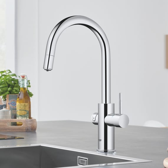 Grohe Blue Home the NEW kitchen mixer tap, with filter function, with  pull-out spout chrome - 31541000