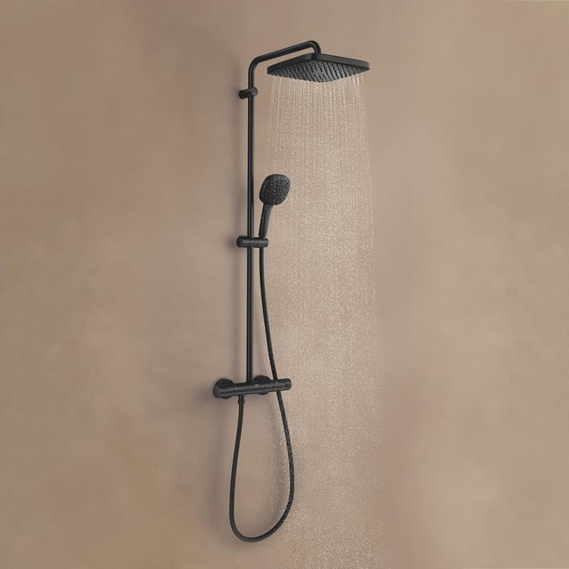 Grohe Vitalio Comfort exposed shower system with thermostat with