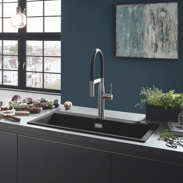 Grohe K700 kitchen sink black granite - 31652AP0 | REUTER