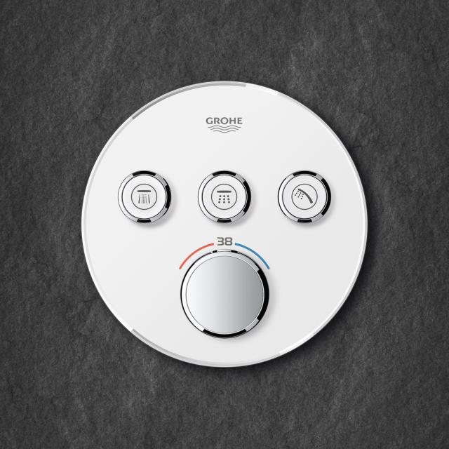 Grohe Grohtherm SmartControl Thermostat mit 3 Absperrventilen moon white/chrom