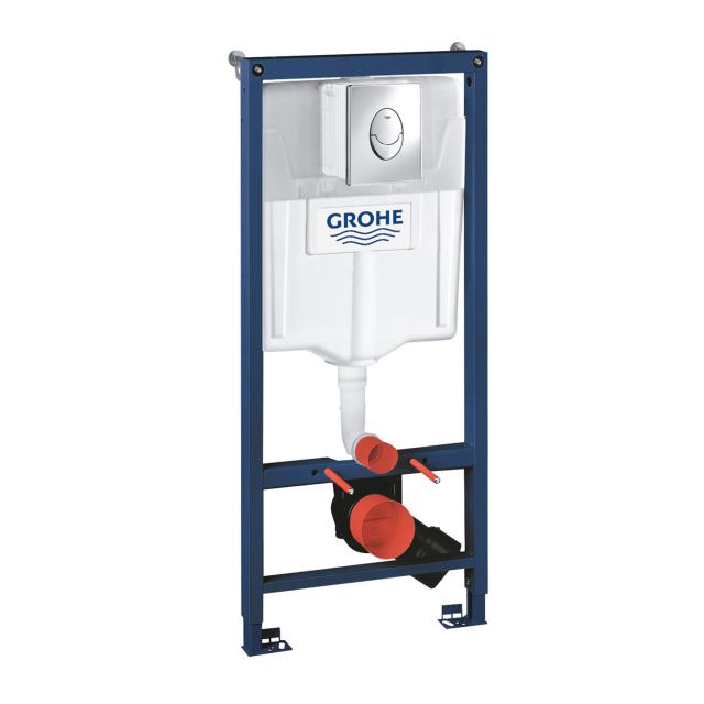 Grohe Rapid SL Set 2 in 1 Montageelement für WC, H: 113 cm, Spülkasten GD 2 mit Drückerplatte