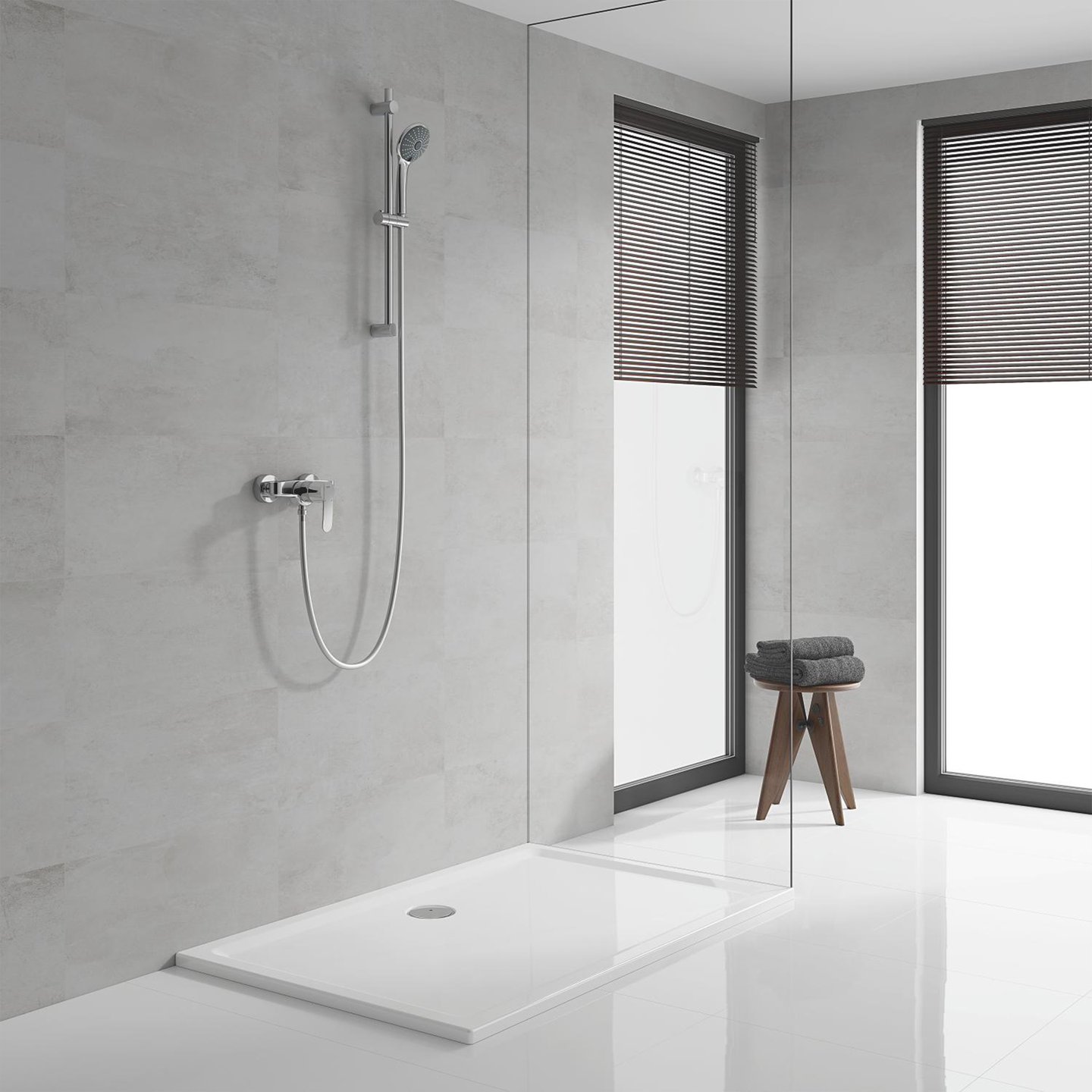 Grohe Vitalio Joy hand shower set with shower rail, 3 spray modes