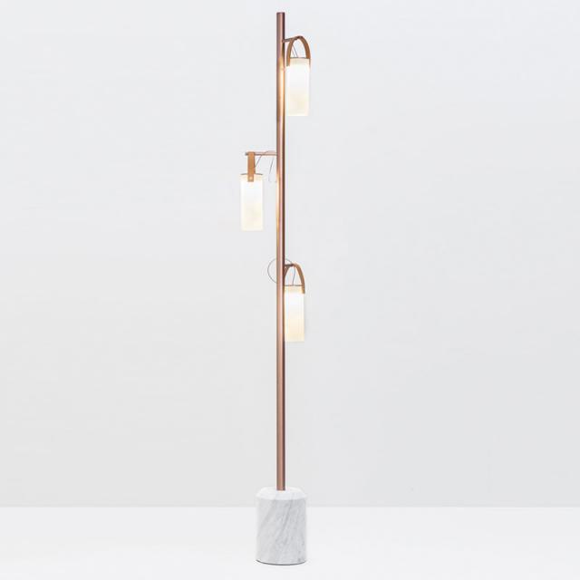 FontanaArte Galerie LED Stehleuchte mit Dimmer, 3-flammig