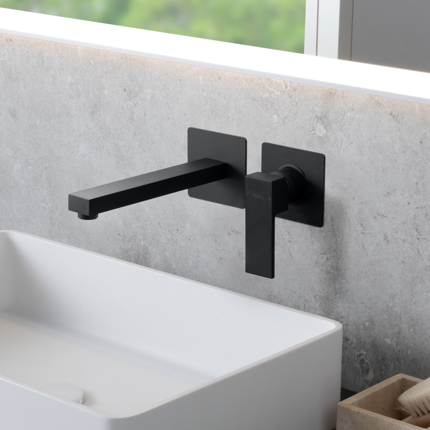 TRUSTMI Robinet Lavabo Mural Encastré Laiton Noir Mat - Mitigeur 2 Poignées Style Moderne
