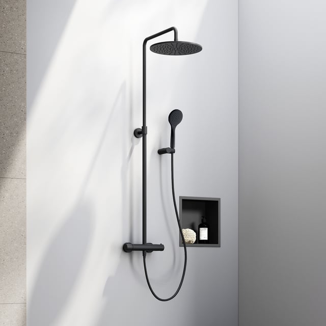 Hoimpro Duschsystem Mit Verstellbarer Gleitstange – 30,5 Cm Regenduschkopf & Handbrause 2-in-1, ölgeriebene Bronze