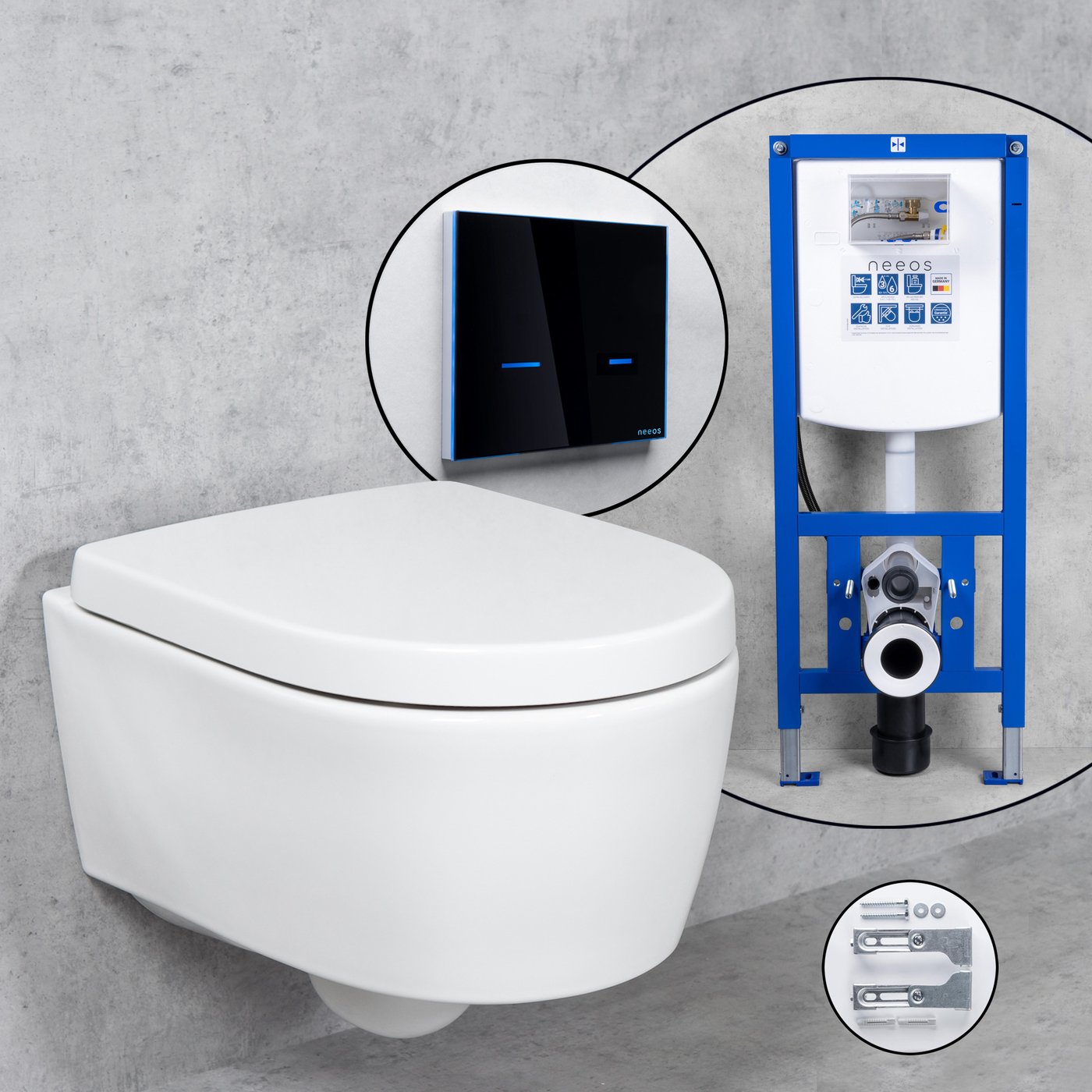 Geberit iCon Wand-WC & Tellkamp WC-Sitz mit neeos Vorwandelement ...