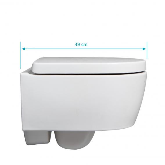 Geberit iCon & Tellkamp Premium 1000 Wand-WC-SET kurz: WC ohne Spülrand, mit KeraTect, WC-Sitz mit Absenkautomatik