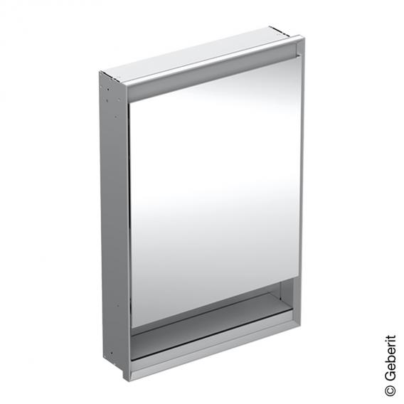 Geberit ONE Spiegelschrank mit Ablagefach, Beleuchtung und 1 Tür Unterputz, aluminium gebürstet