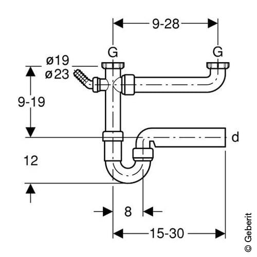 Geberit - 151107111 SIPHON GAIN DE PLACE