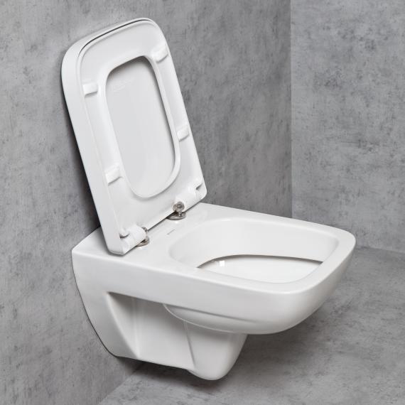 Geberit Renova Plan Wand-WC & Tellkamp WC-Sitz mit neeos Vorwandelement,  Betätigungsplatte mit eckiger Betätigung in weiß, WC mit Spülrand -  202150000+16603WH#SET | REUTER