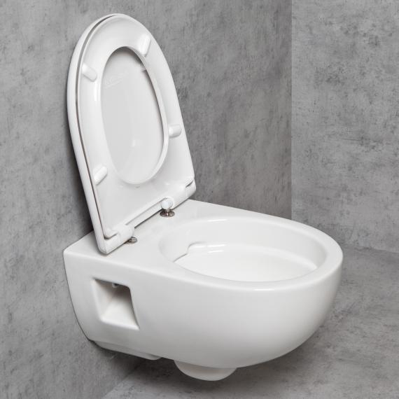 Geberit Renova & Tellkamp - spülrandlos: mit Wand-WC-SET Premium REUTER | WC-Sitz 3000 203070600+TK3000 WC Absenkautomatik mit KeraTect