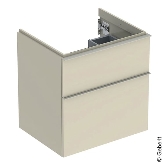 Geberit iCon Waschtischunterschrank, 2 Auszüge sandgrau hochglanz 