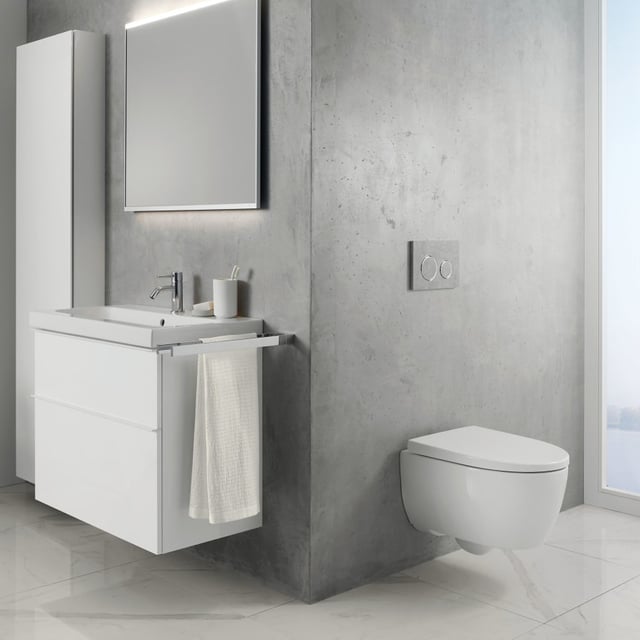 Geberit iCon Wand-WC mit TurboFlush, Ausführung kurz mit WC-Sitz, mit ...