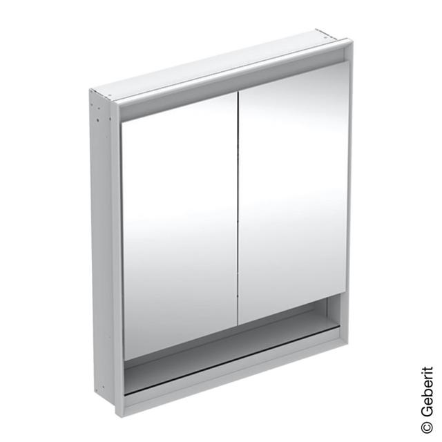 Geberit ONE Spiegelschrank mit Ablagefach, Beleuchtung und 2 Türen Unterputz, verspiegelt/weiß