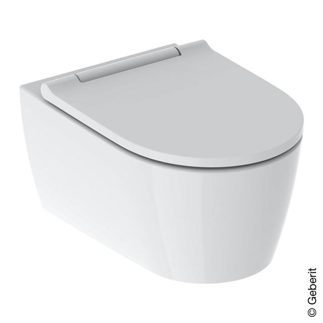 Geberit ONE Wand-Tiefspül-WC mit WC-Sitz weiß matt/chrom, mit KeraTect