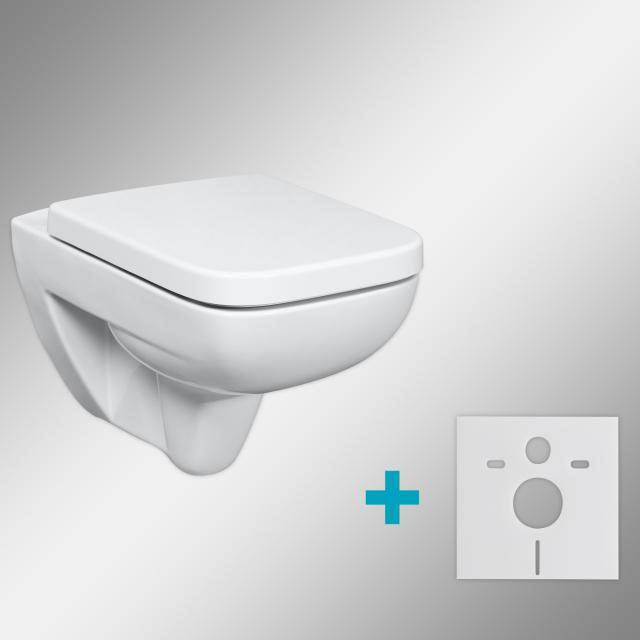 Geberit Renova Plan & Tellkamp Premium 2000 WC-SET mit Zubehör: WC mit Spülrand, mit KeraTect, WC-Sitz mit Absenkautomatik