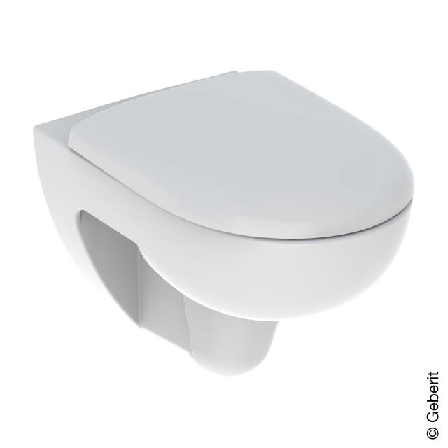 Geberit Renova Wand-Tiefspül-WC, mit WC-Sitz ohne Spülrand, weiß, WC-Sitz mit Absenkautomatik & abnehmbar