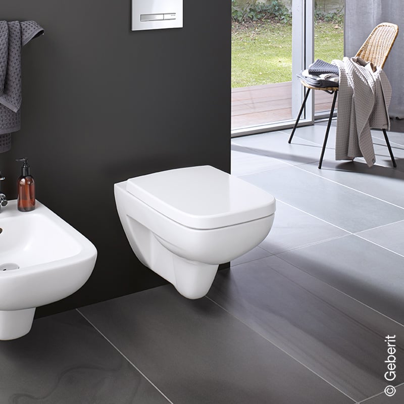 Geberit Renova Plan Wand Tiefsp l WC Mit WC Sitz Mit Sp lrand Wei WC 