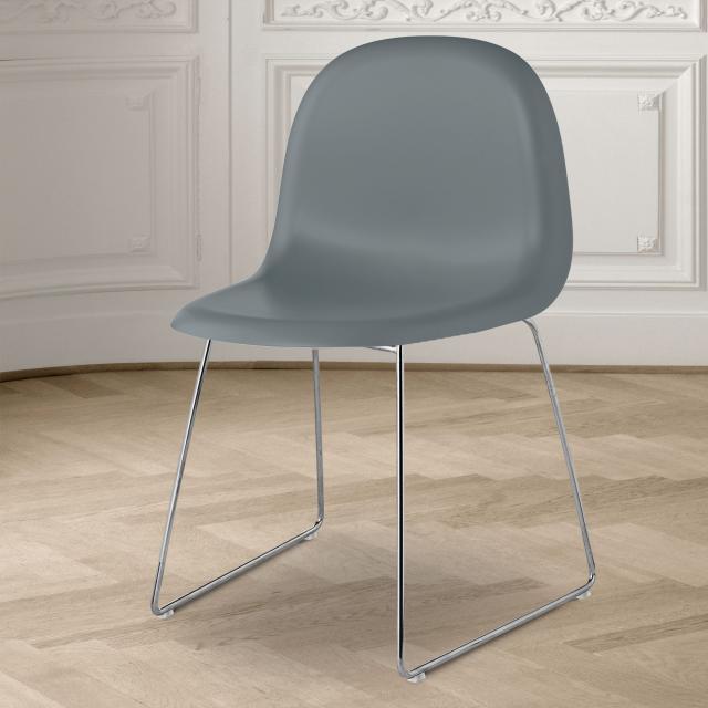 GUBI 3D Stuhl mit Kufengestell, Kunststoff