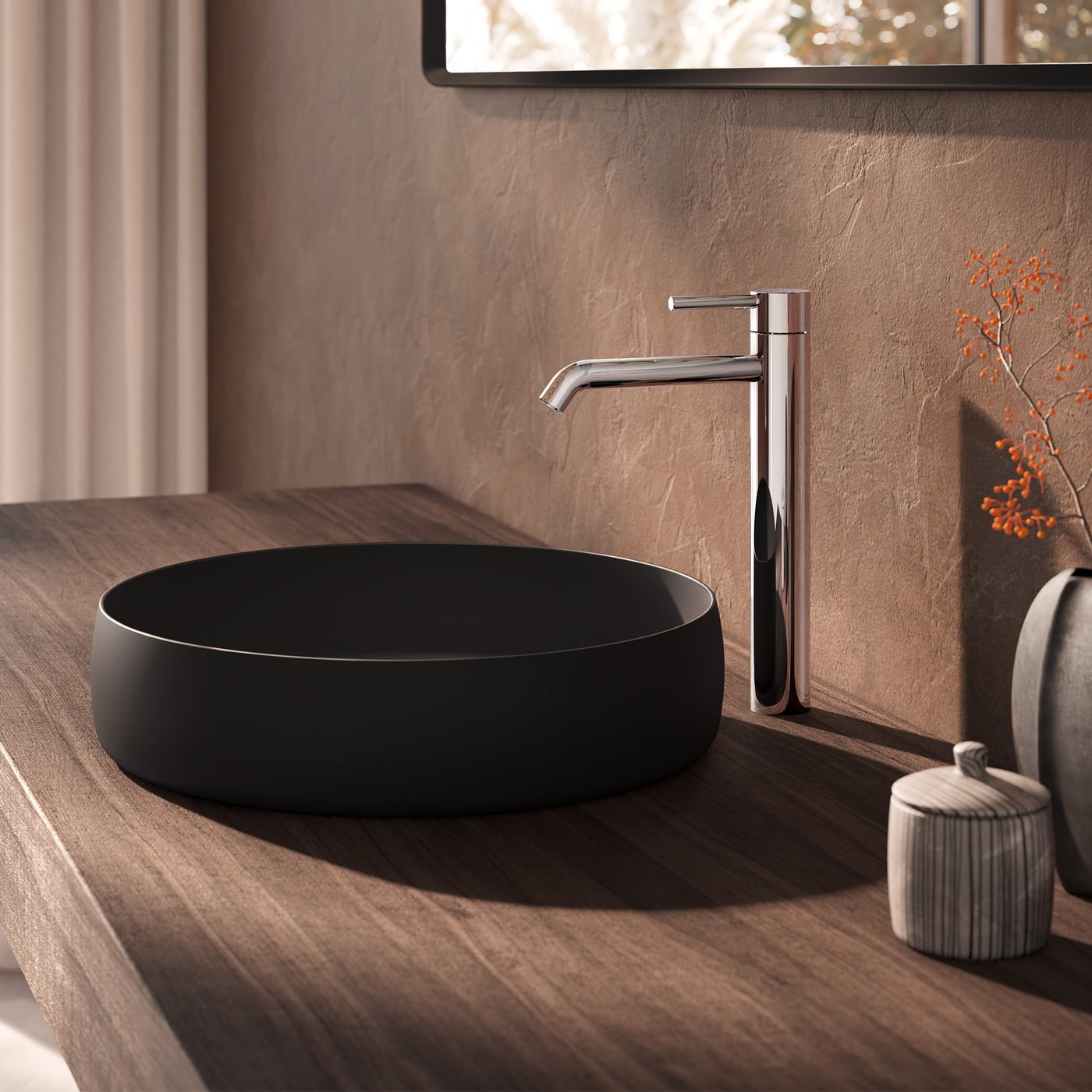 Herzbach DEEP basin fitting with tall pillar XL-Size with push-open ...