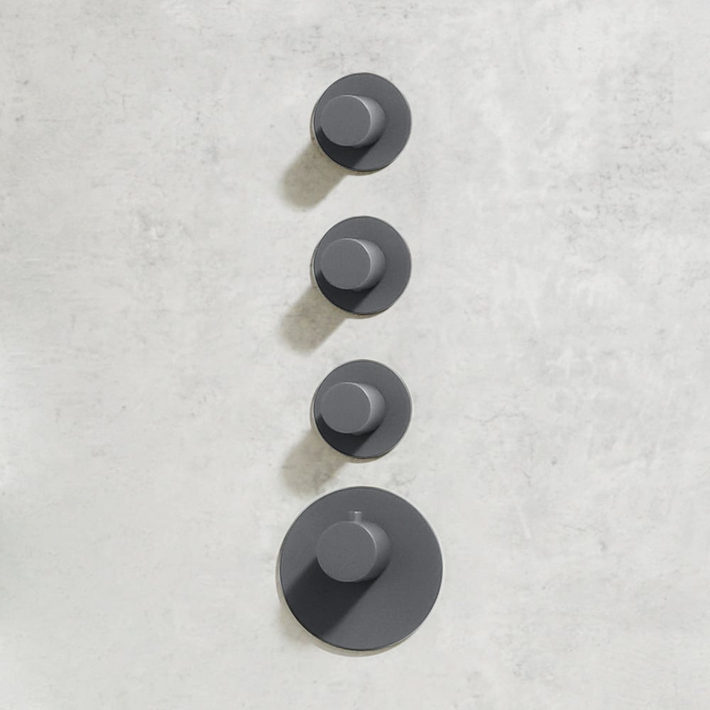 Herzbach Logic iX XL concealed shower fitting with thermostat matt grey ...