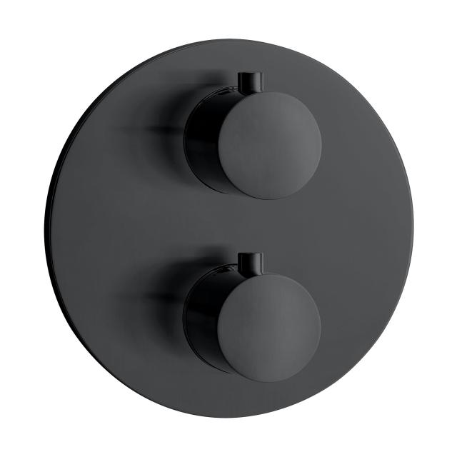 Herzbach LIVING Thermostat round Unterputz für 2 Verbraucher schwarz matt