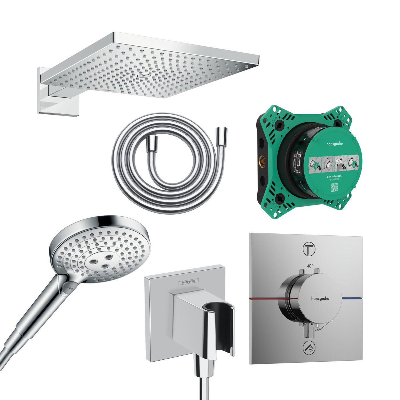 hansgrohe ShowerSelect Comfort E Unterputz-Duschsystem mit Thermostat ...