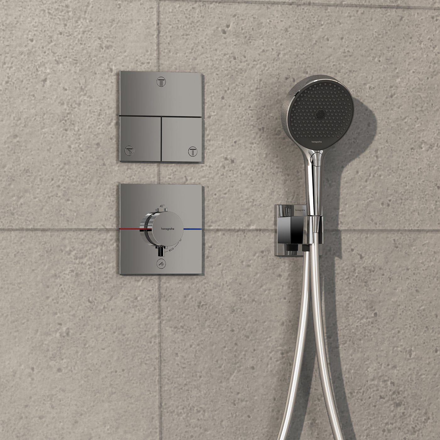 hansgrohe ShowerSelect Comfort E thermostat, for bath & shower chrome ...