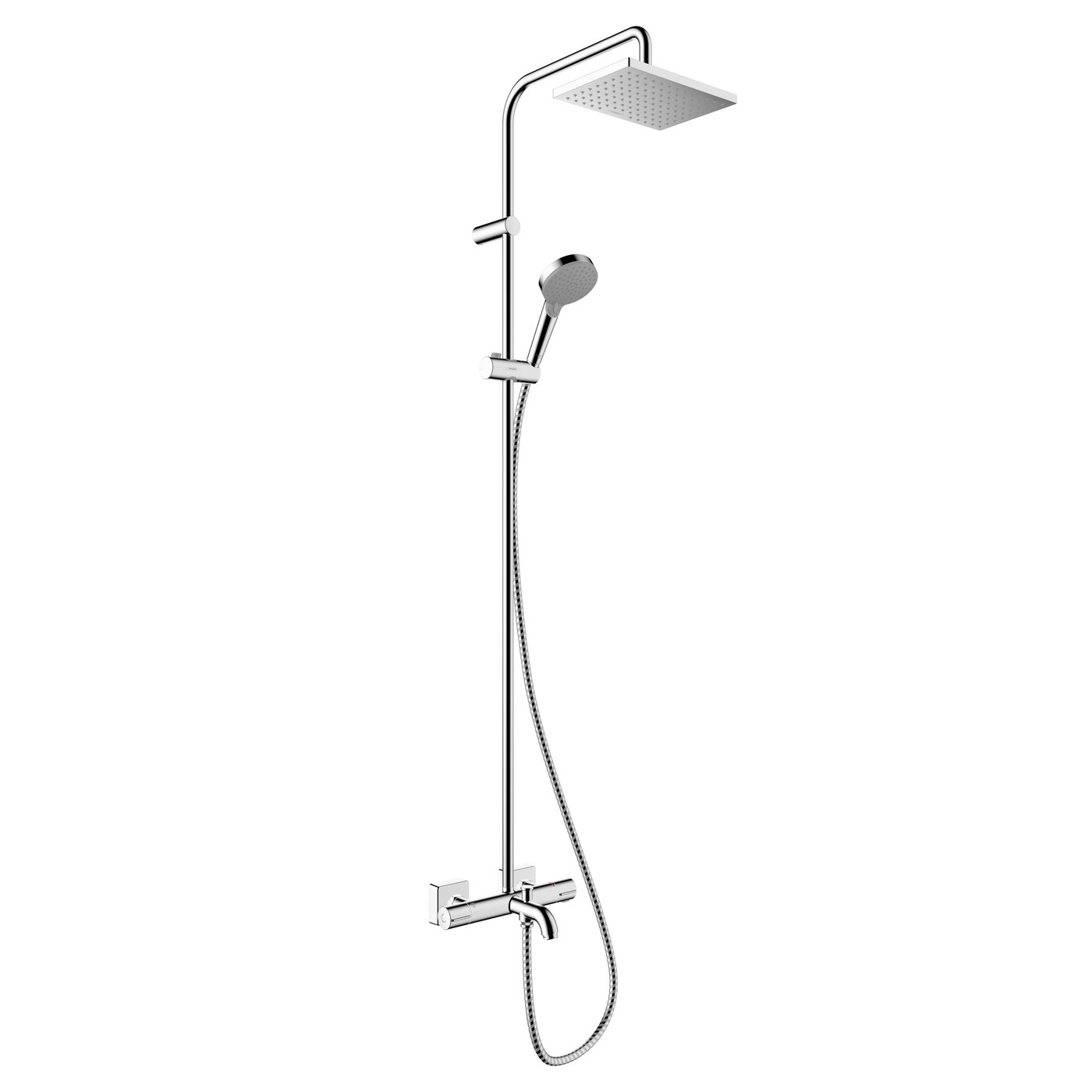 hansgrohe Vernis Shape exposed shower system with bath spout ...