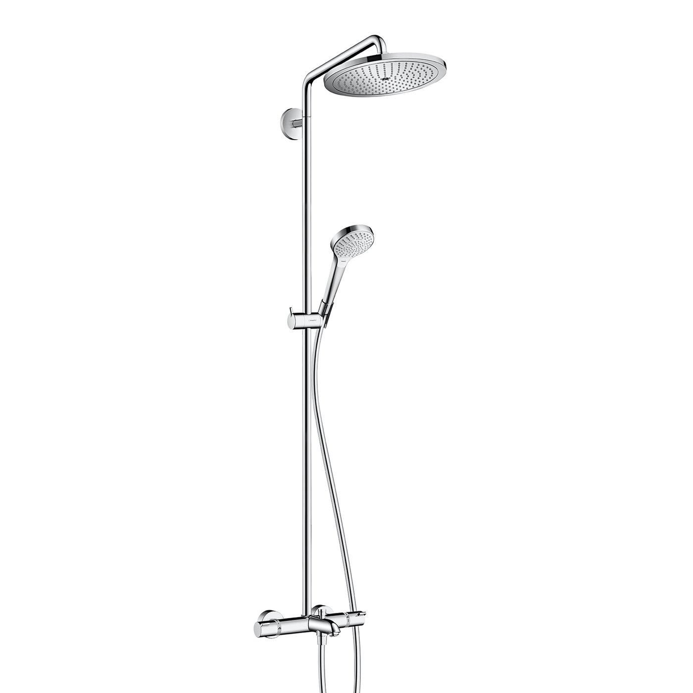 hansgrohe Croma Select exposed shower system with bath spout ...