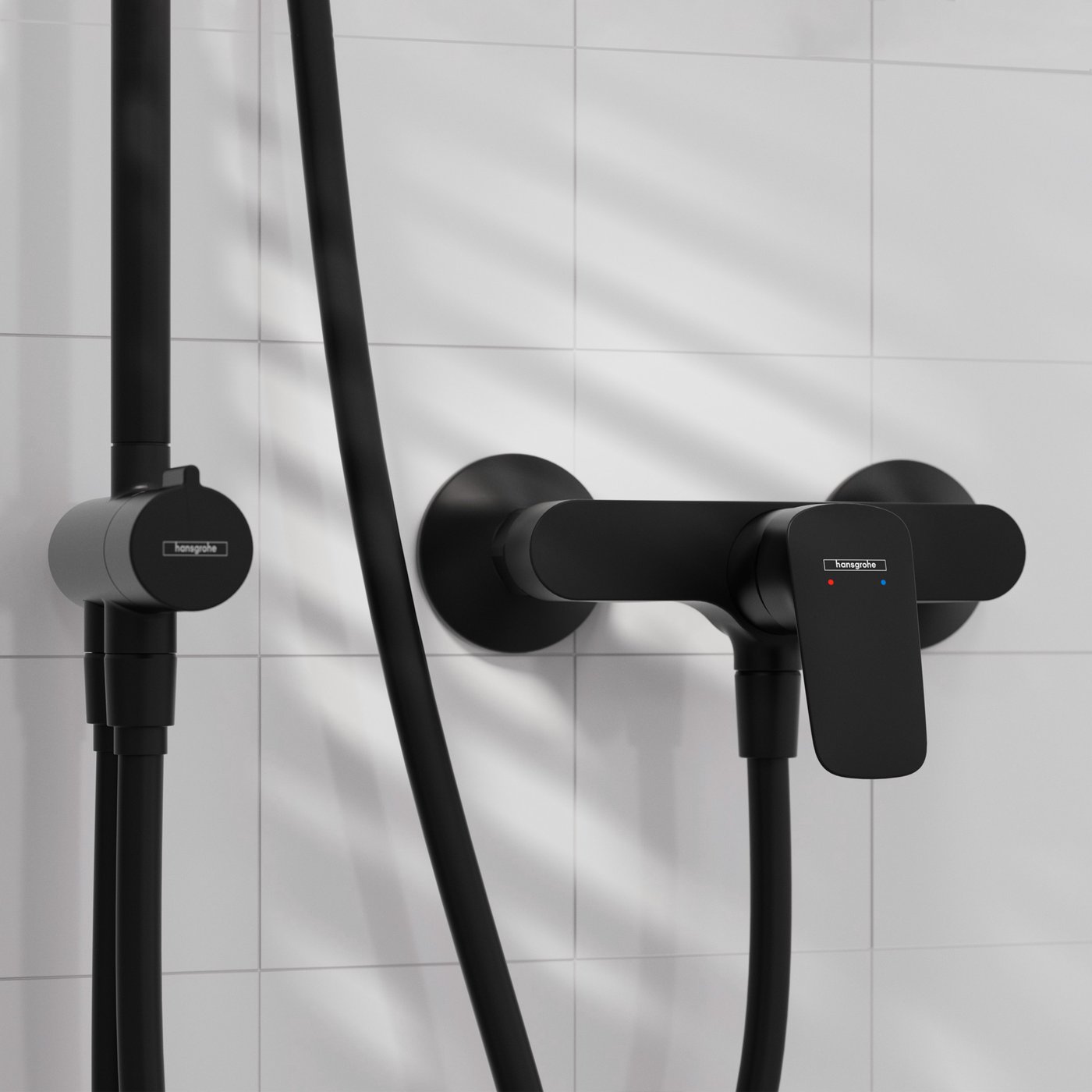 hansgrohe Logis exposed shower fitting with mixer matt black - 71600670 ...